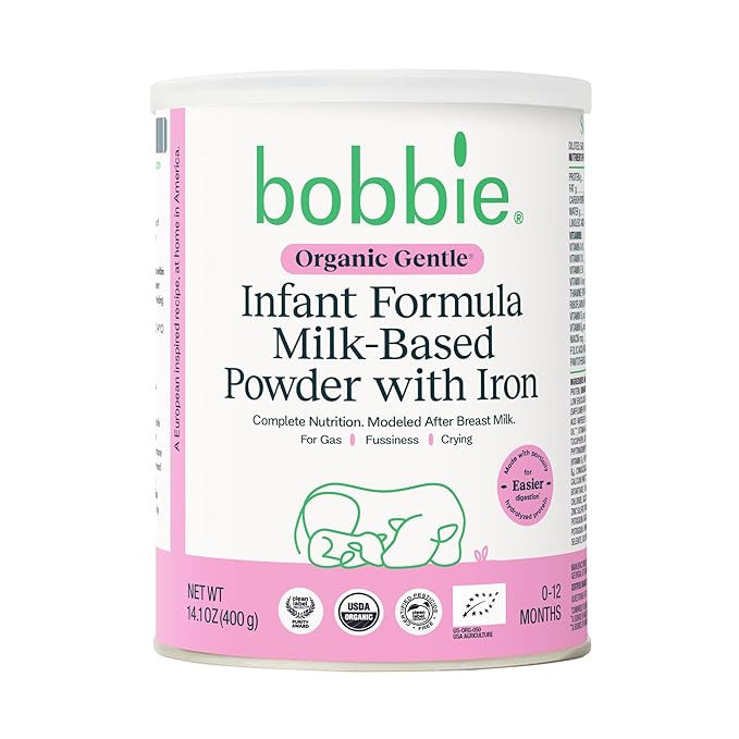 Bobbie Organic Gentle Baby Formula, Milk Based Powder with Iron, DHA, Vitamin D & 100% Lactose Li... | Amazon (US)