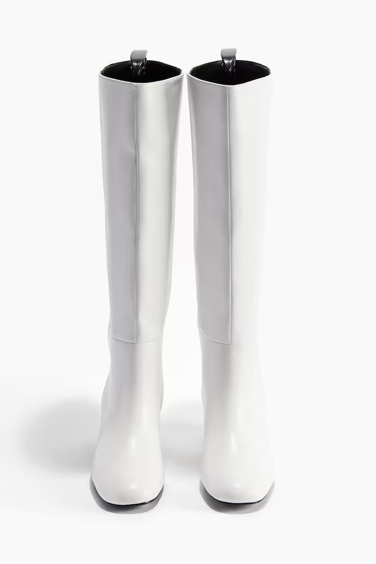 Knee-high boots - White - Ladies | H&M GB | H&M (UK, MY, IN, SG, PH, TW, HK)