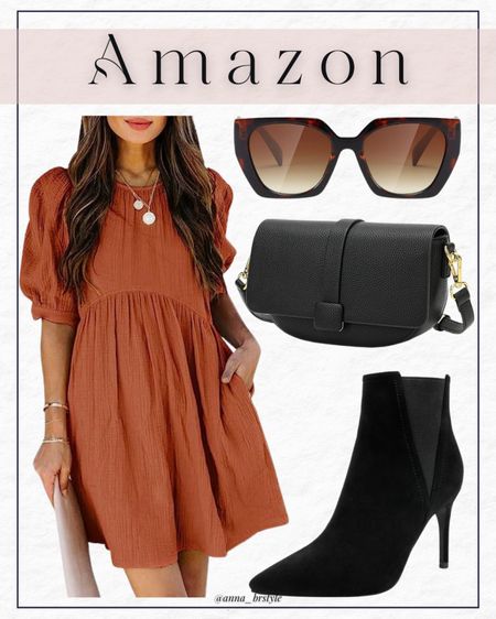 Fall dress, amazon dress, amazon finds, fall outfit, fall style, booties 

#LTKfindsunder100 #LTKfindsunder50