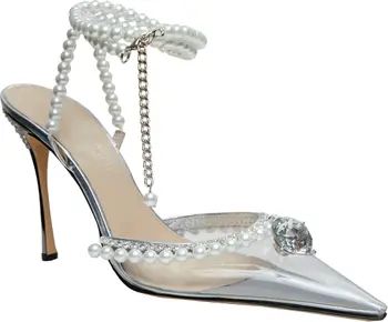 Mach & Mach Diamond of Elizabeth Imitation Pearl Pointed Toe Pump | Nordstrom | Nordstrom