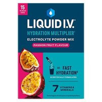 Liquid I.V. Hydration Multiplier Electrolyte Powder Mix Passion Fruit 15 Sachets | Boots.com