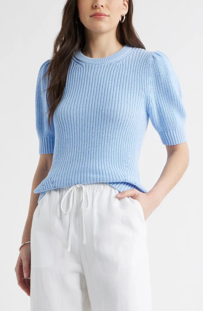 Elbow Sleeve Cotton Sweater | Nordstrom