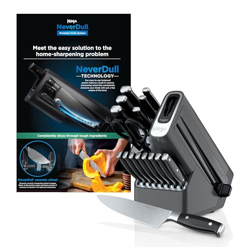 Ninja® NeverDull™ 17-Pc Knife Block Set, Built-in Sharpener, Black, K32017 | Amazon (US)