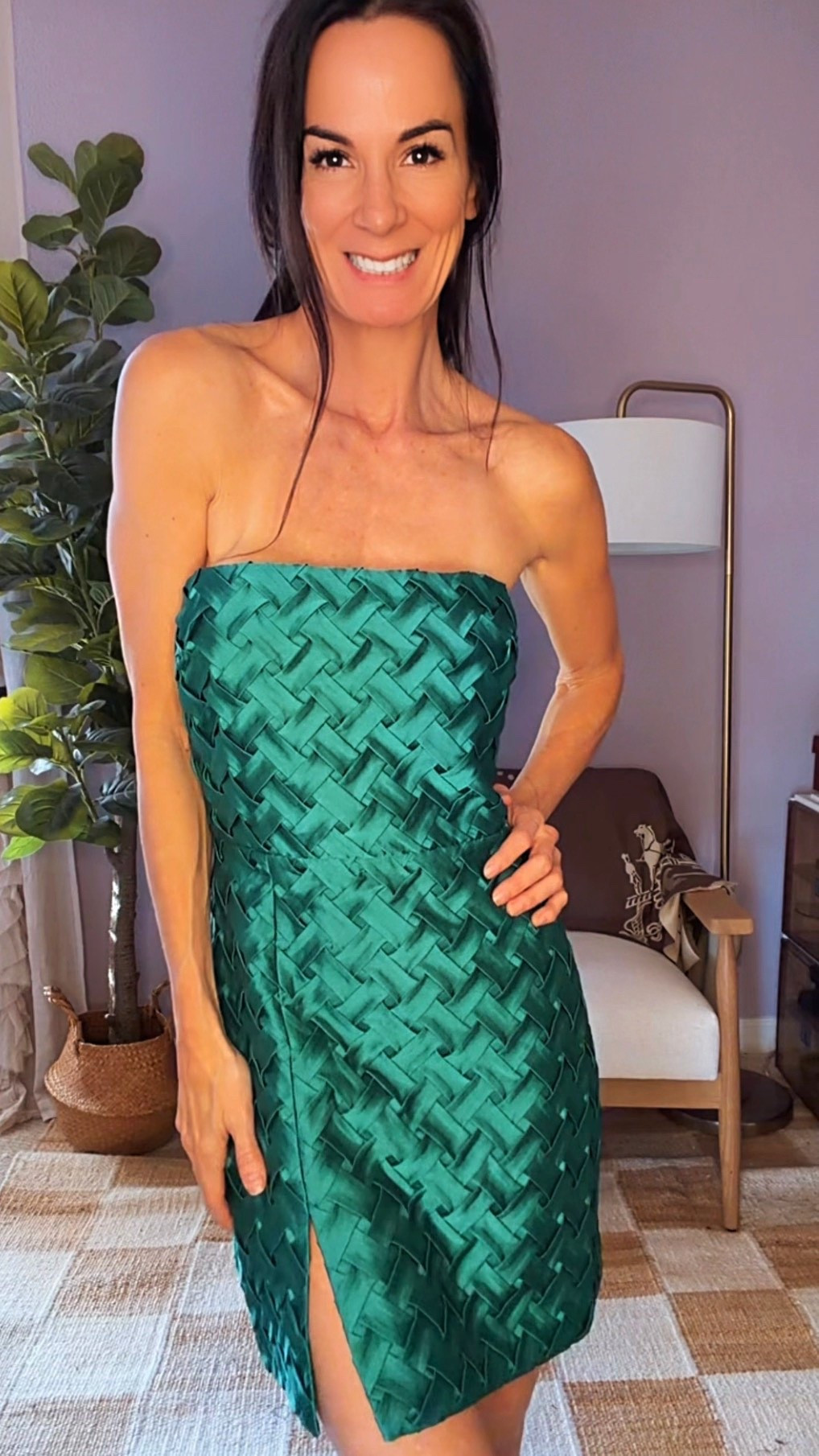 GRWM ✨ Another event, another festive look  💚✨ This woven dress understood the assignment and showed up ready to sleigh. Structured, flirty, and just the right amount of extra — aka the dress you throw on when you want compliments before you even say hello.

Holiday parties, cocktail nights, “I’ll just pop in for one drink” moments that turn into all night plans… she’s that girl.  And yes, the texture, the fit, the color — chef’s kiss. 🤌🏼

Wearing XS

#AmandaUprichard #GreenDressMoment #HolidayStyle #FestiveFashion #PartyDress #CocktailDress #HolidayOutfitInspo #ChicAndSassy #NicoleColeeStyle #WhatIWore #LTKHoliday #LTKStyle #FashionOver40 #StyleAtAnyAge #nicolecolee #revolveambassador @revolve #DressedUpAndFestive 💃✨ 

#LTKgrwm #LTKdayinmylife #LTKHoliday