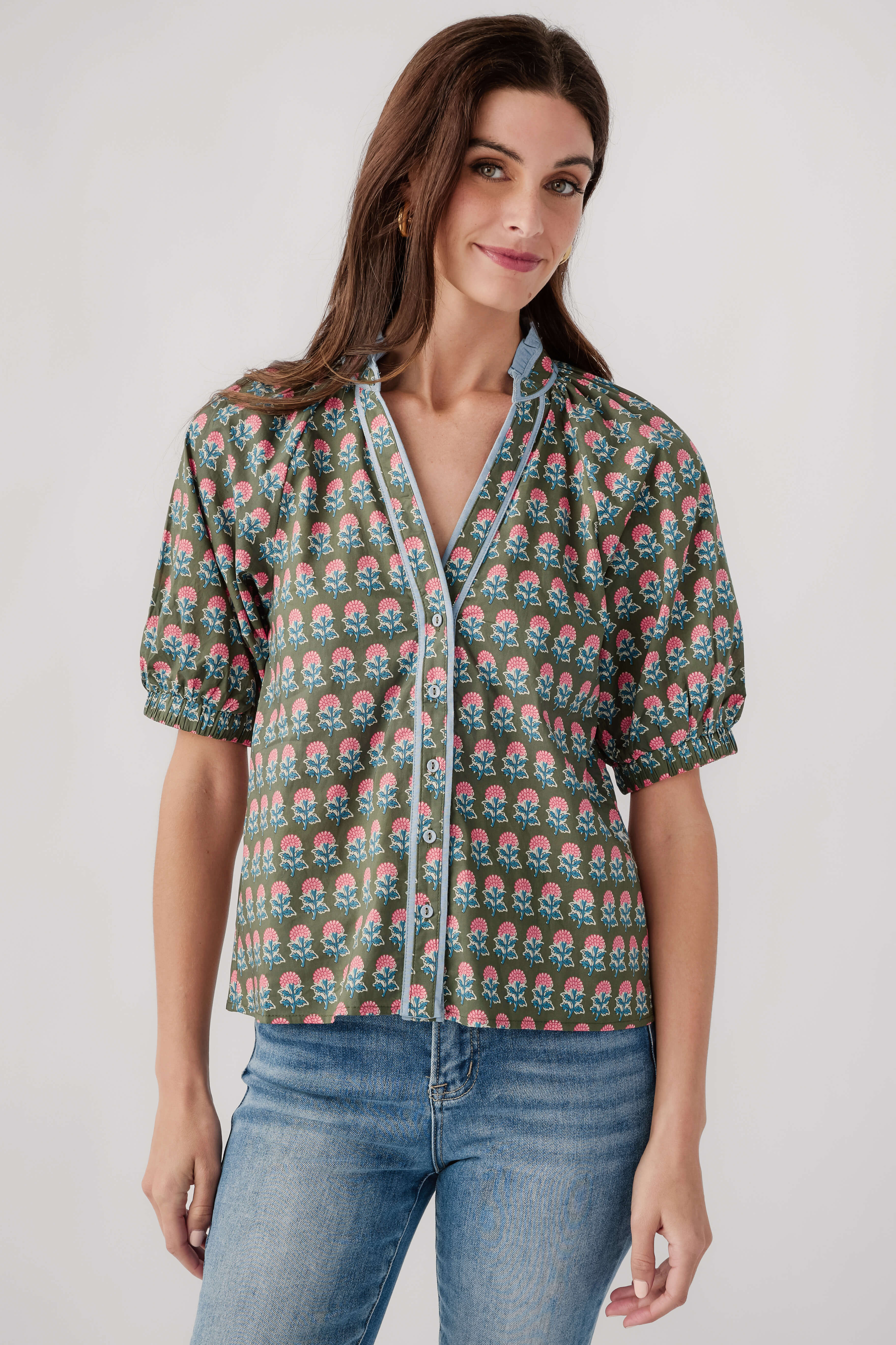 THML Floral Block Print Top | Social Threads