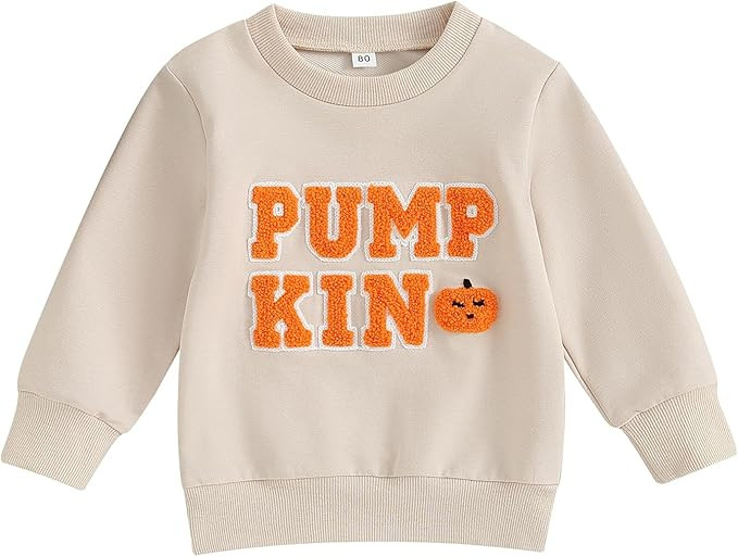 Amnnchya Toddler Girl Halloween Sweatshirt Pumpkin Long Sleeve Sweatshirts Baby Halloween Clothes... | Amazon (US)