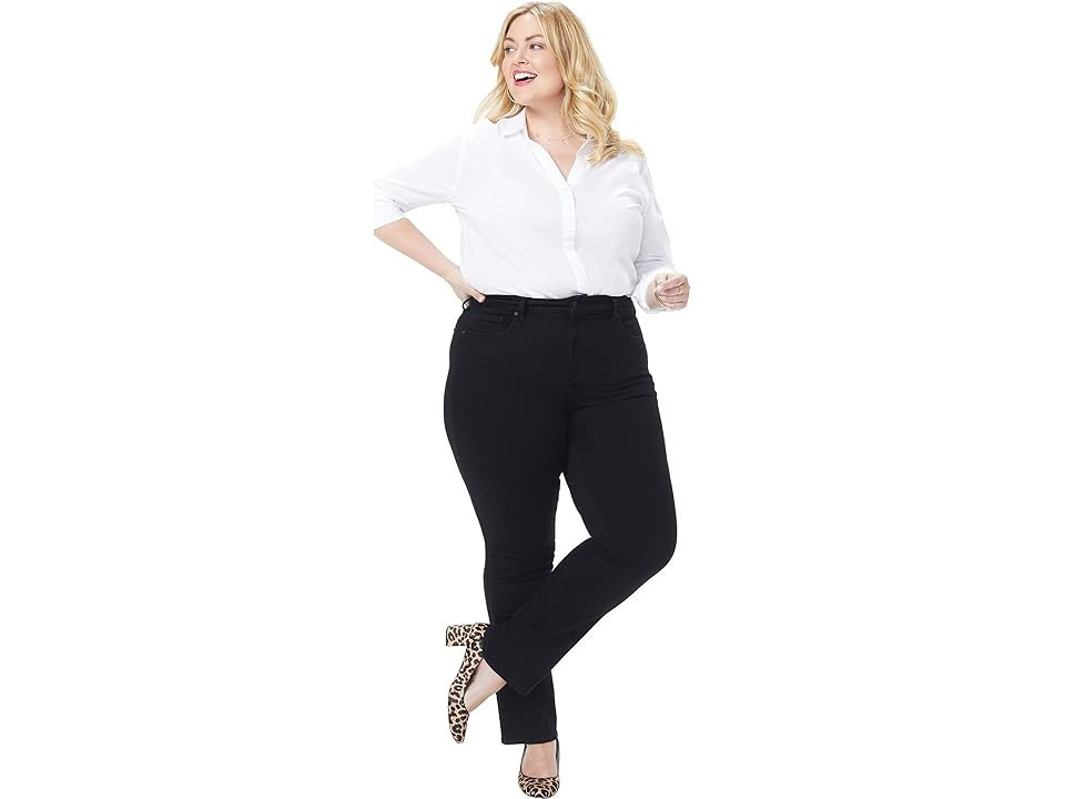 NYDJ Marilyn Straight in Black Women's Jeans Black : 20W 32, Lycra/Elastane/Denim | Zappos