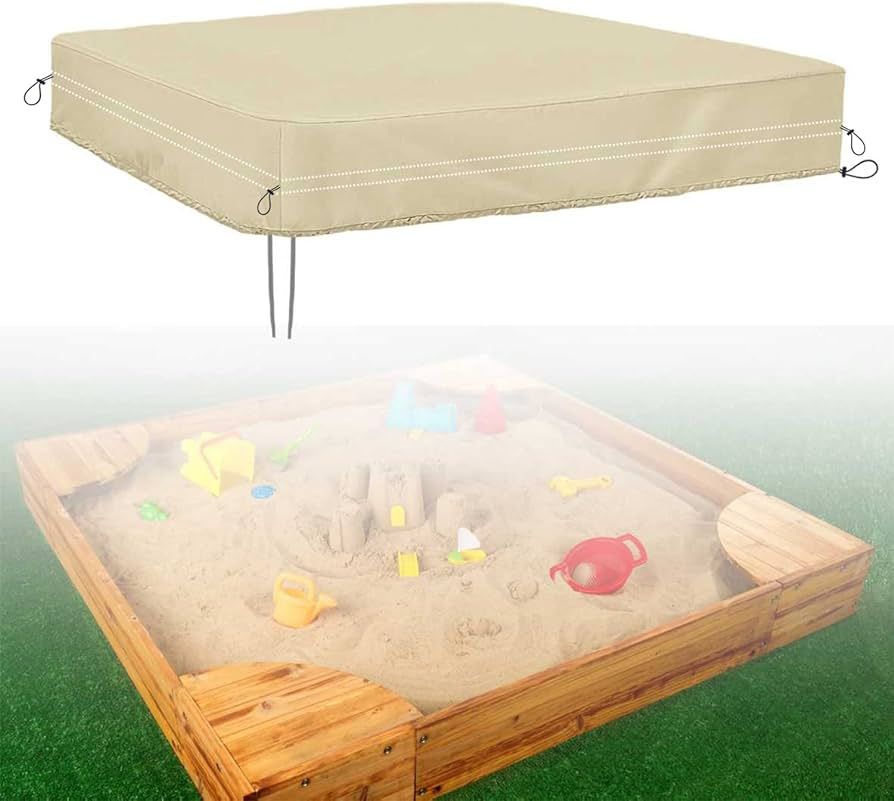 DUSTYPROTE Sandbox Cover, 420D Heavy Duty Children's Sandbox Protection, Sand Coxes for Kids Outd... | Amazon (US)