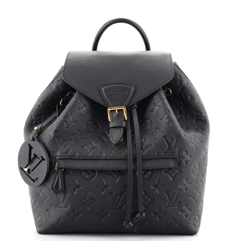 Louis Vuitton Montsouris Backpack NM Monogram Empreinte Leather PM Black 1428141 | Rebag