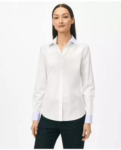 Fitted Contrast Collar & Cuff Shirt in Stretch Supima® Cotton | Brooks Brothers