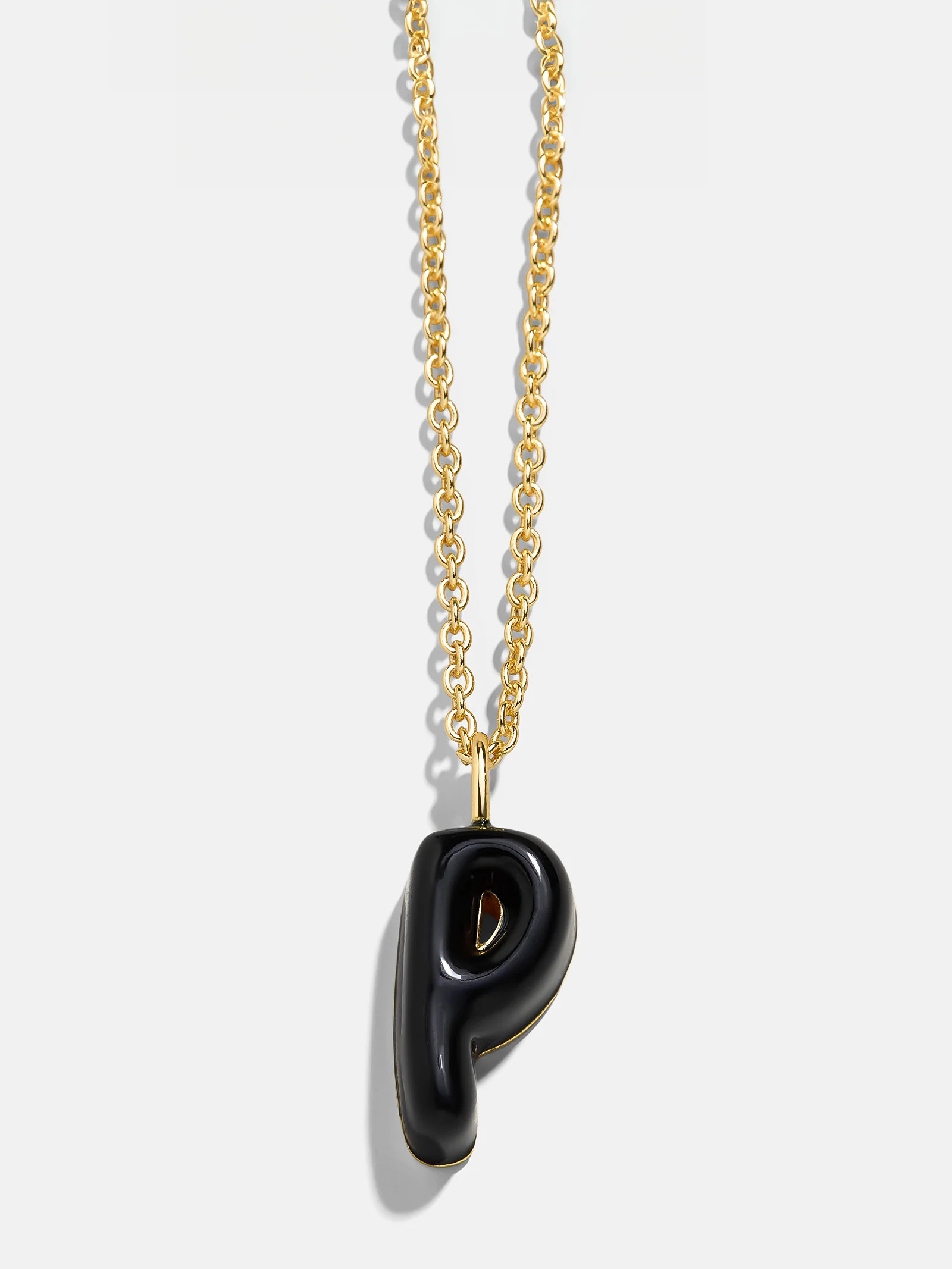Mini Bubble Initial Enamel Necklace - Black | BaubleBar