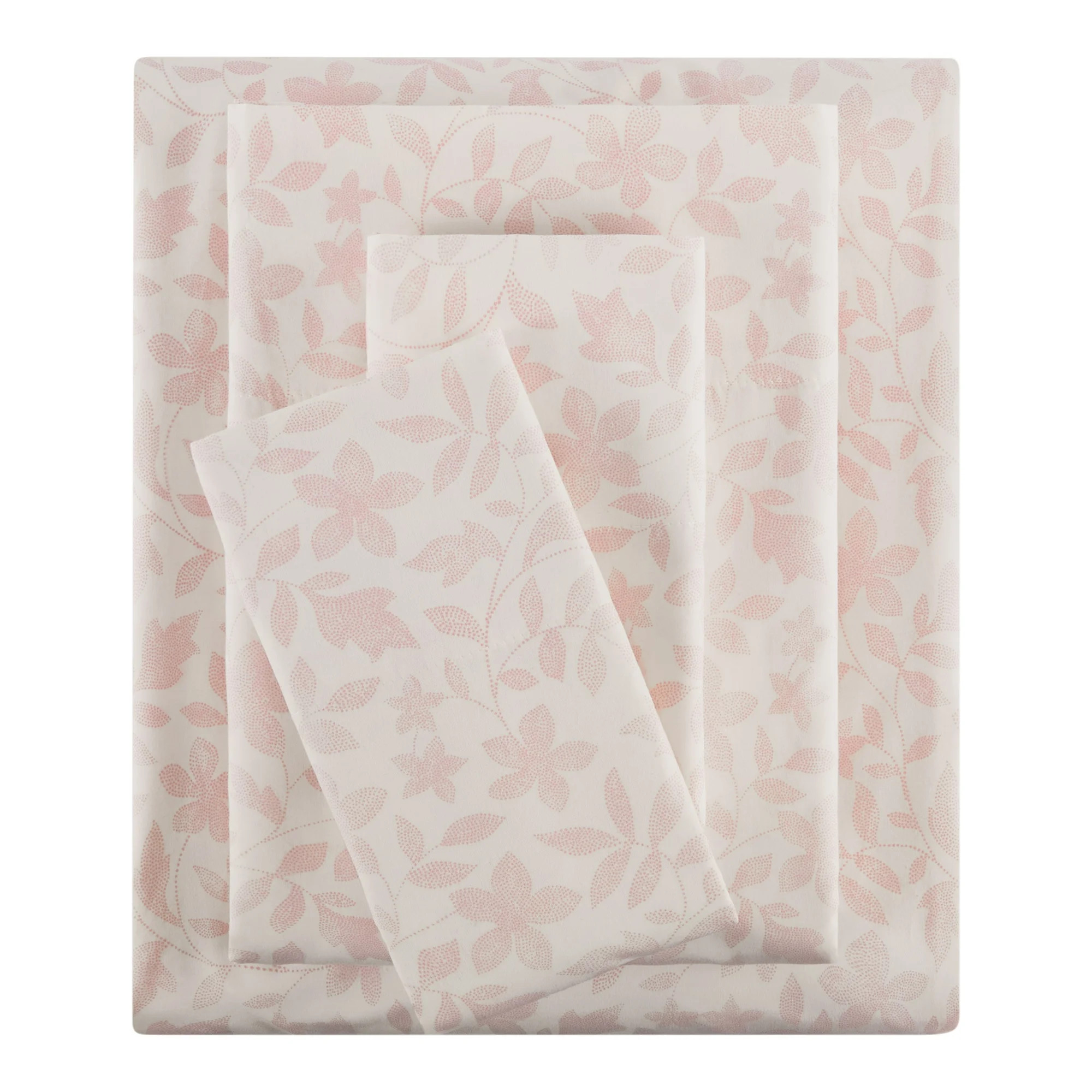Mainstays 3-Piece 300 Thread Count Pink Floral Cotton Blend Bed Sheet Set, Twin XL | Walmart (US)