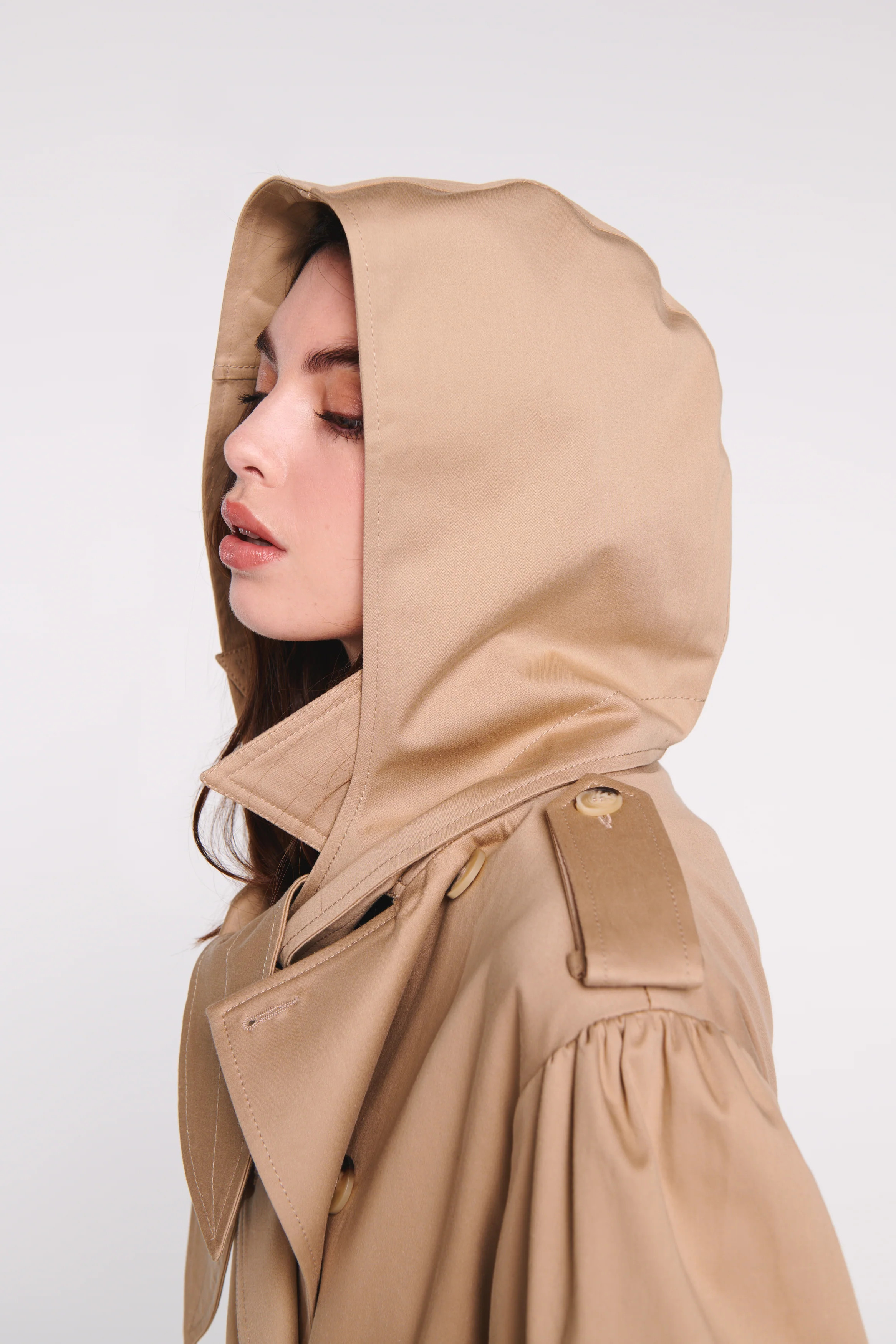Jojo | Tie Front Hood in Stone | ALIGNE | Aligne UK