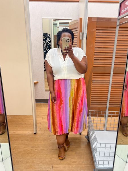 This colorful midi skirt from Nine West at KOHLS is perfect for the office or for a fun date night. Wearing the XL. 

#LTKmidsize #LTKstyletip #LTKworkwear