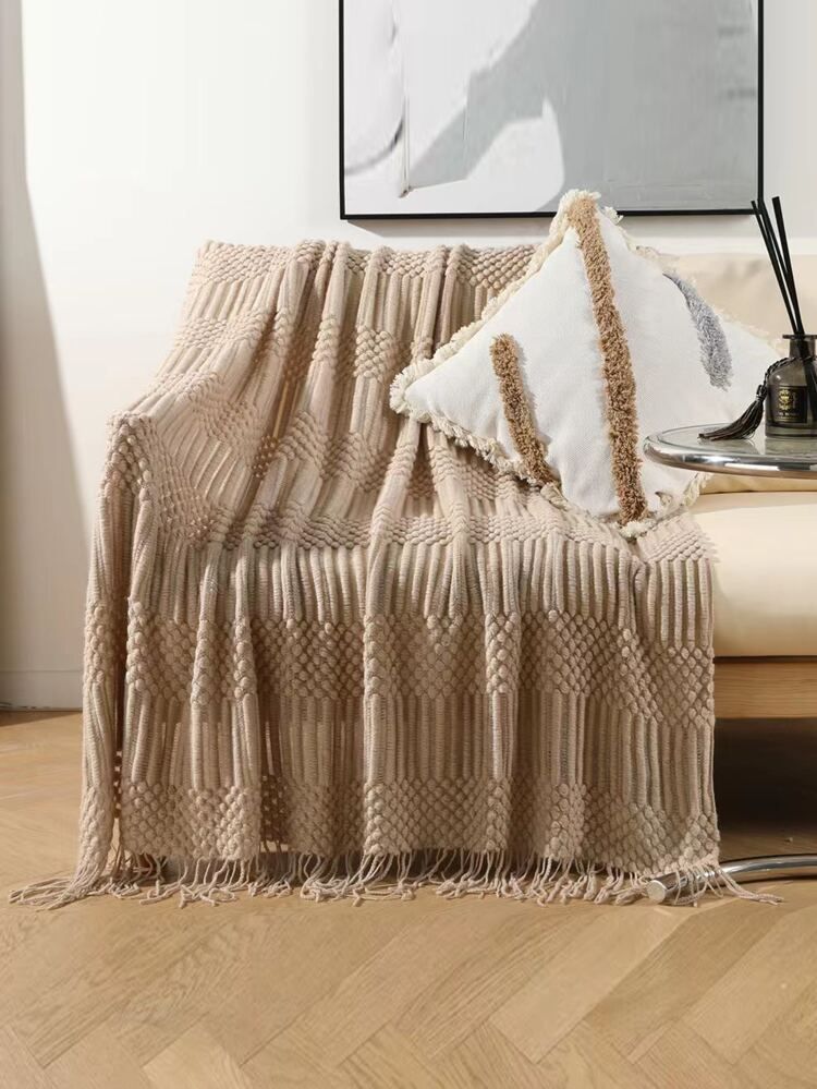 1pc Tassel Decor Throw Blanket | SHEIN