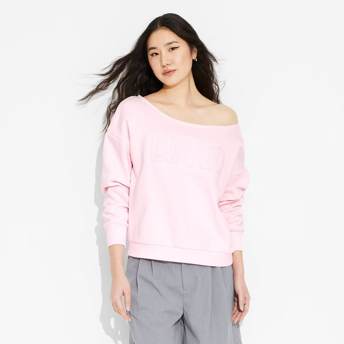 Women's Valentine's Day Loved Graphic Sweatshirt - Pink XXS | Target