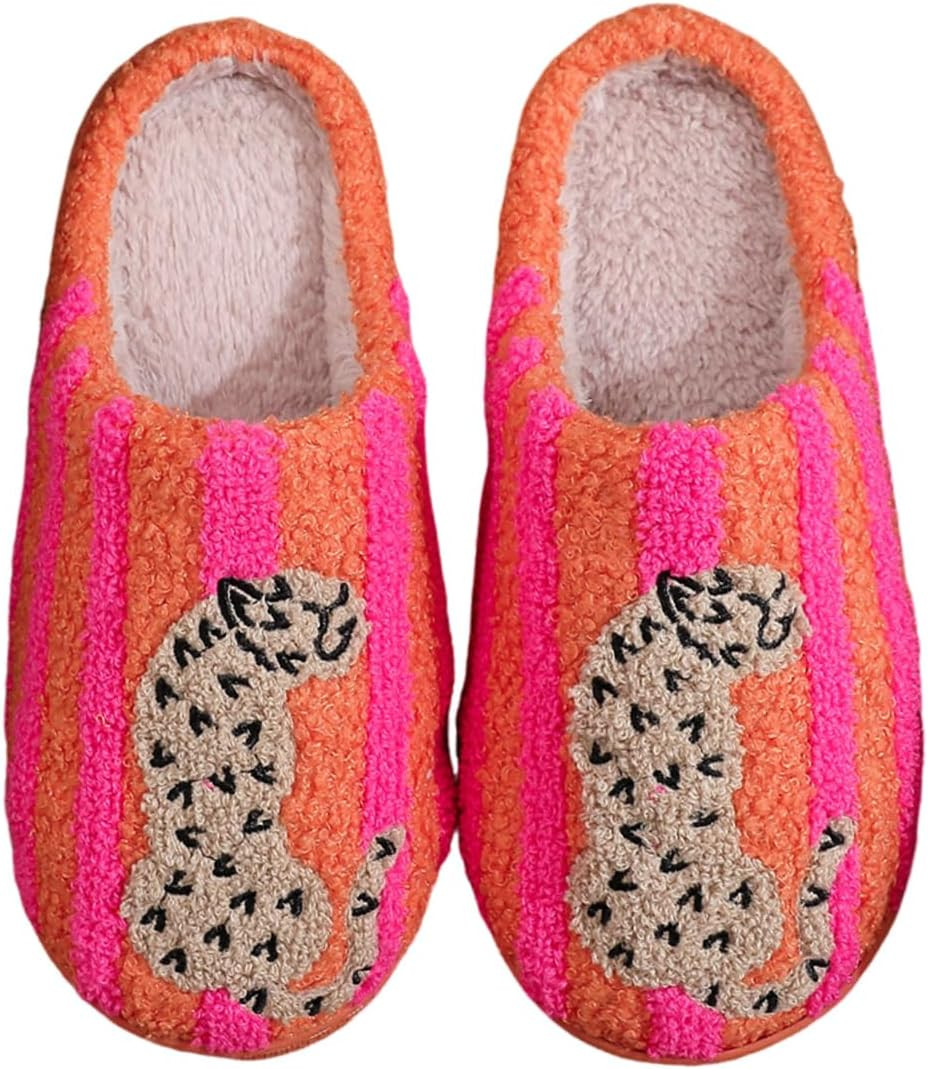 Cute Animal Slippers for Women Men,Fuzzy Cozy Cute Flower Slippers,House Shoes Indoor Outdoor | Amazon (US)