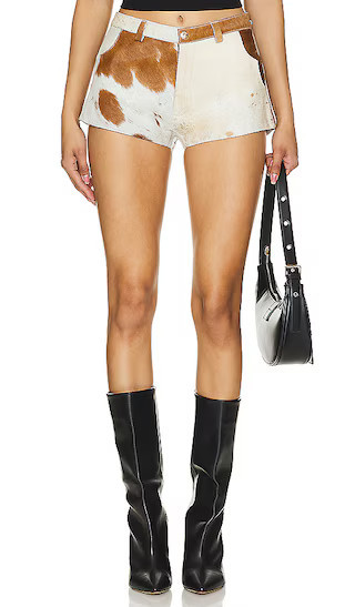 Understated Leather x REVOLVE Cowhide Shorts in Brown. - size M | Revolve Clothing (Global)