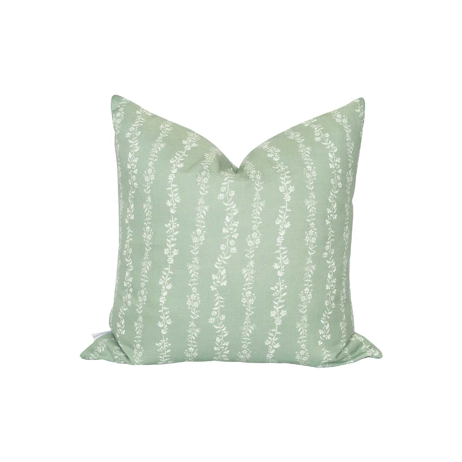 Somerset Stripe Pillow in Sage | Brooke and Lou