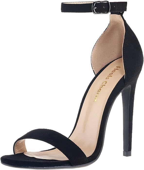 Heels Charm Women's Open Toe Stiletto Strappy Heeled Sandals Ankle Strap High Heel 11 CM Dress Pa... | Amazon (US)