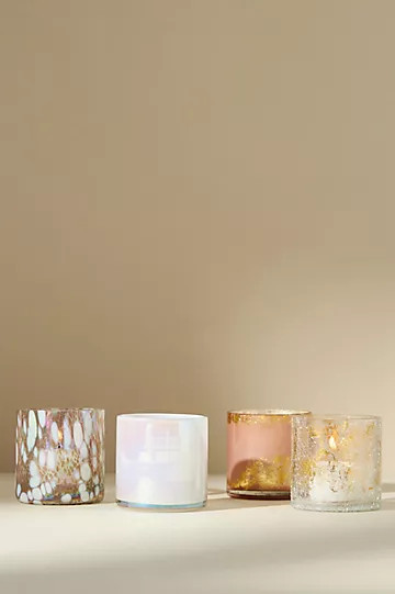 Speckled Glass Votives, Set of 4 | Anthropologie (US)