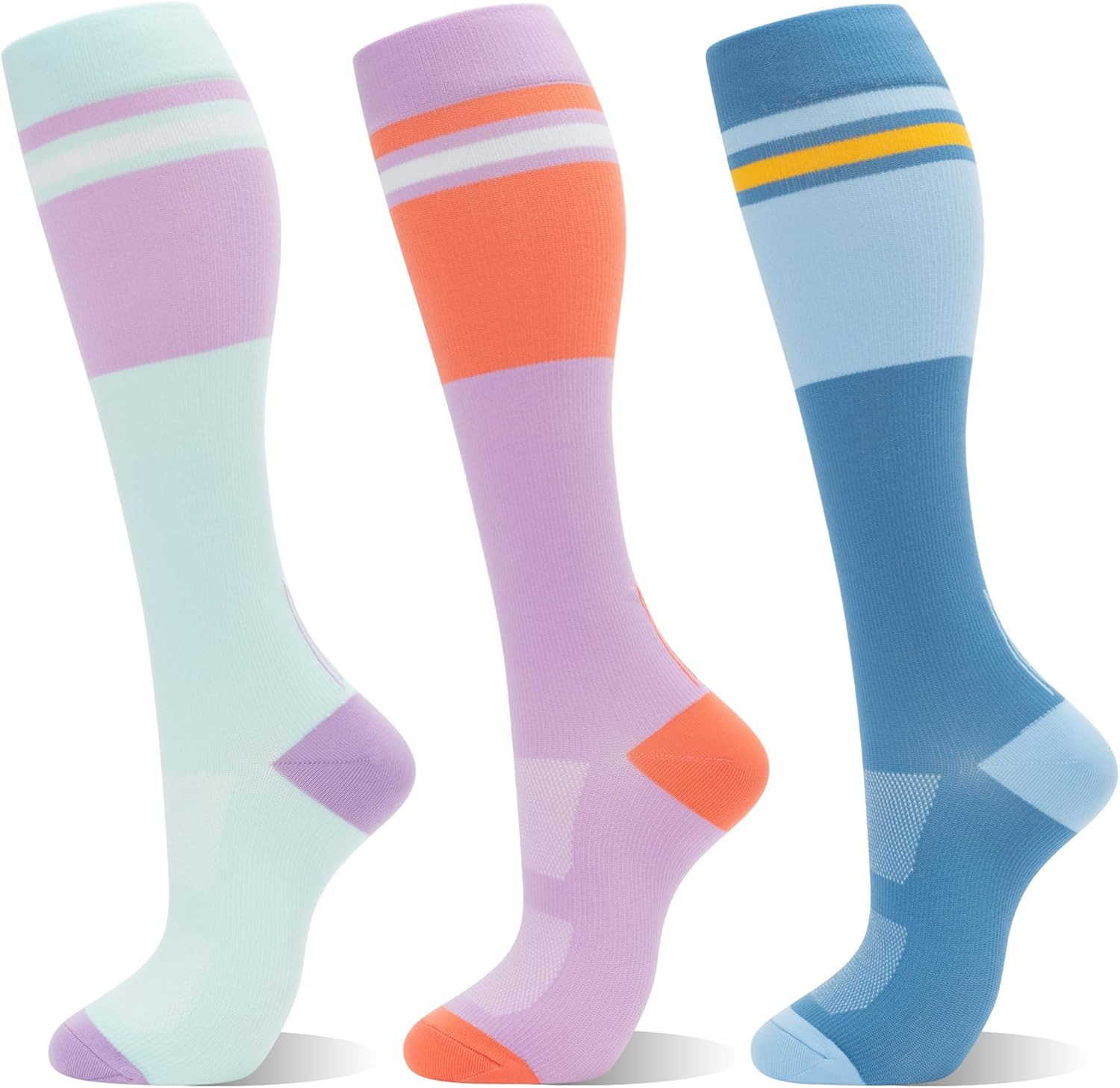 fenglaoda Compression Socks for Women Men 3 Pairs Graduated Compression Support Circulation Socks for Nurses | Amazon (US)