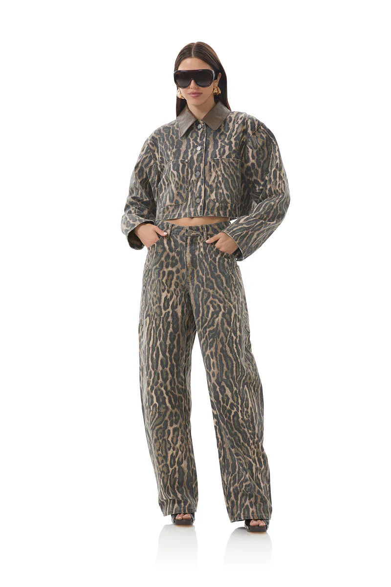 Bexley Barrel Pant - Camo Leopard | ShopAFRM