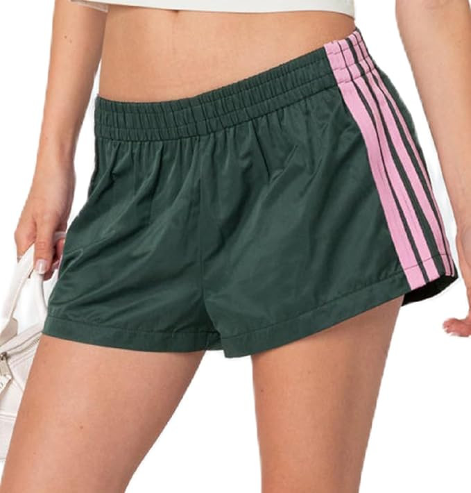 Seyurigaoka Women Striped Athletic Shorts Low Rise Wide Leg Gym Shorts Summer Loose Lounge Runnin... | Amazon (US)