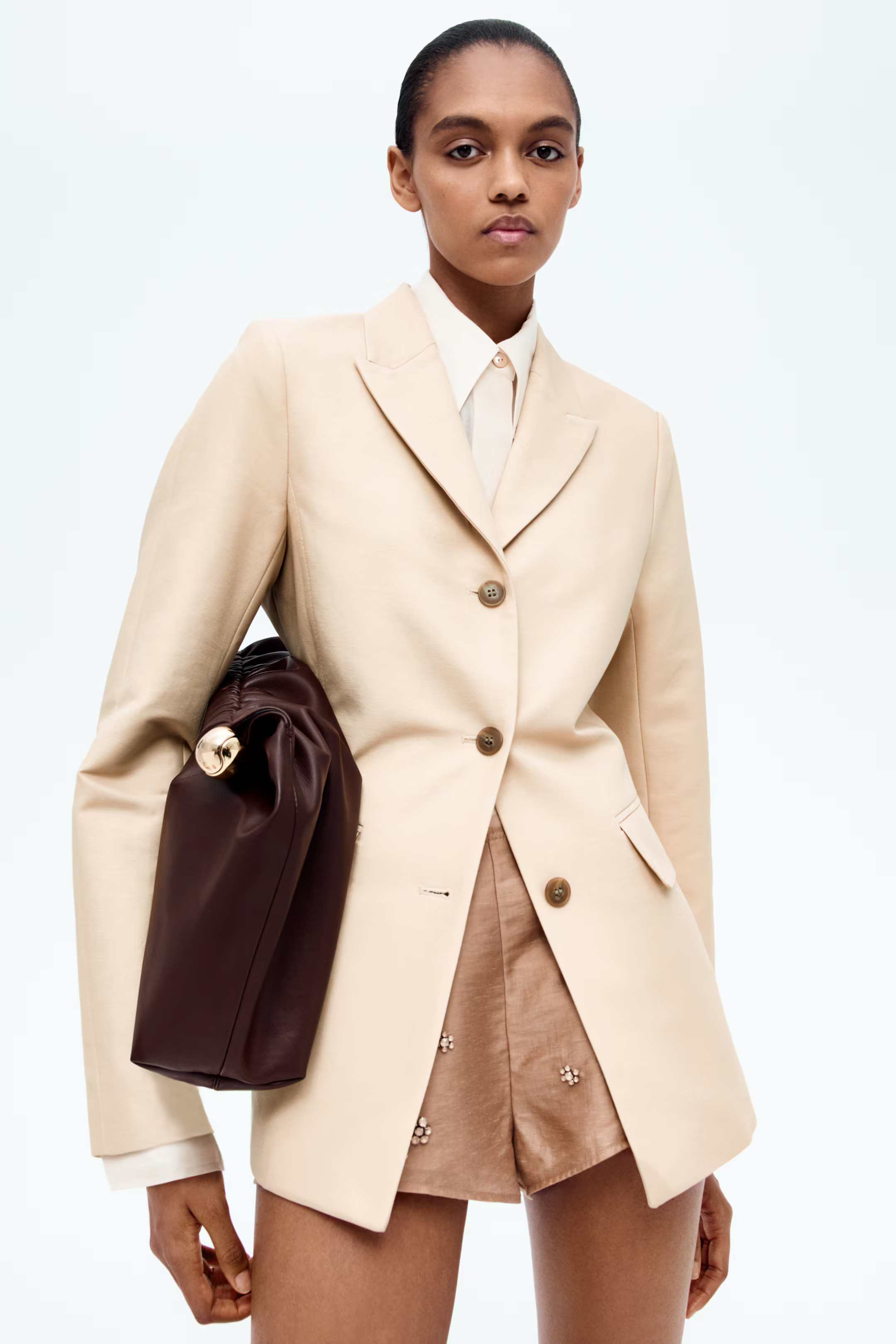 Waisted cotton blazer | H&M (UK, MY, IN, SG, PH, TW, HK)