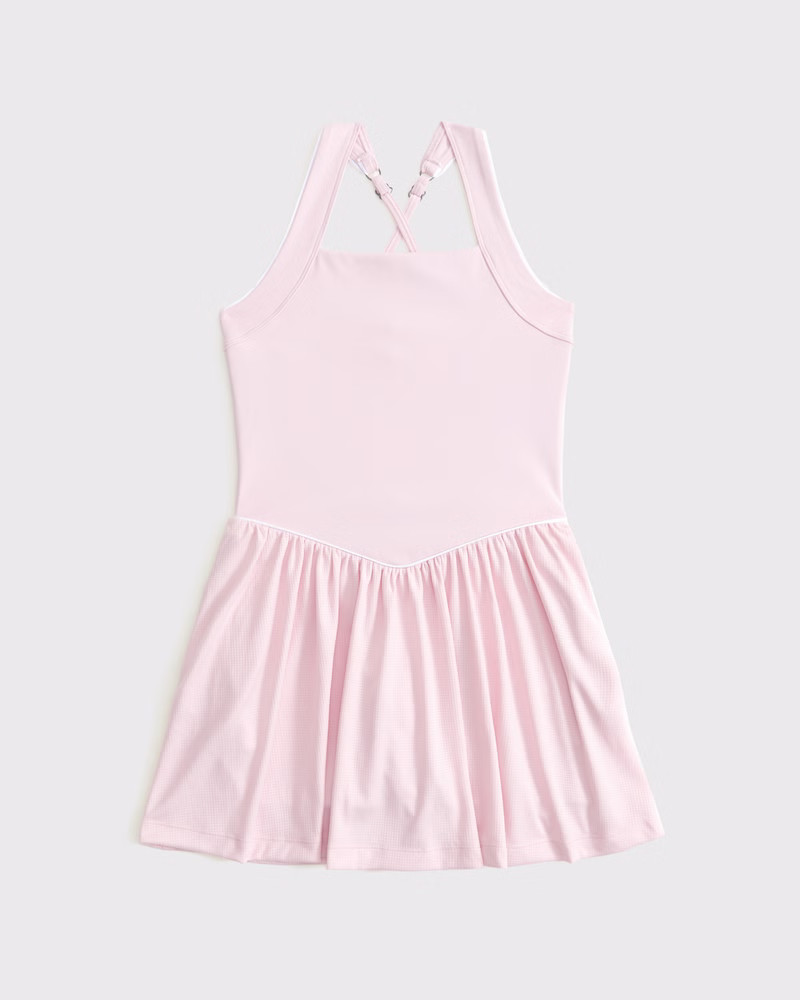 ypb drop-waist mixed fabric mini dress | Abercrombie & Fitch (US)
