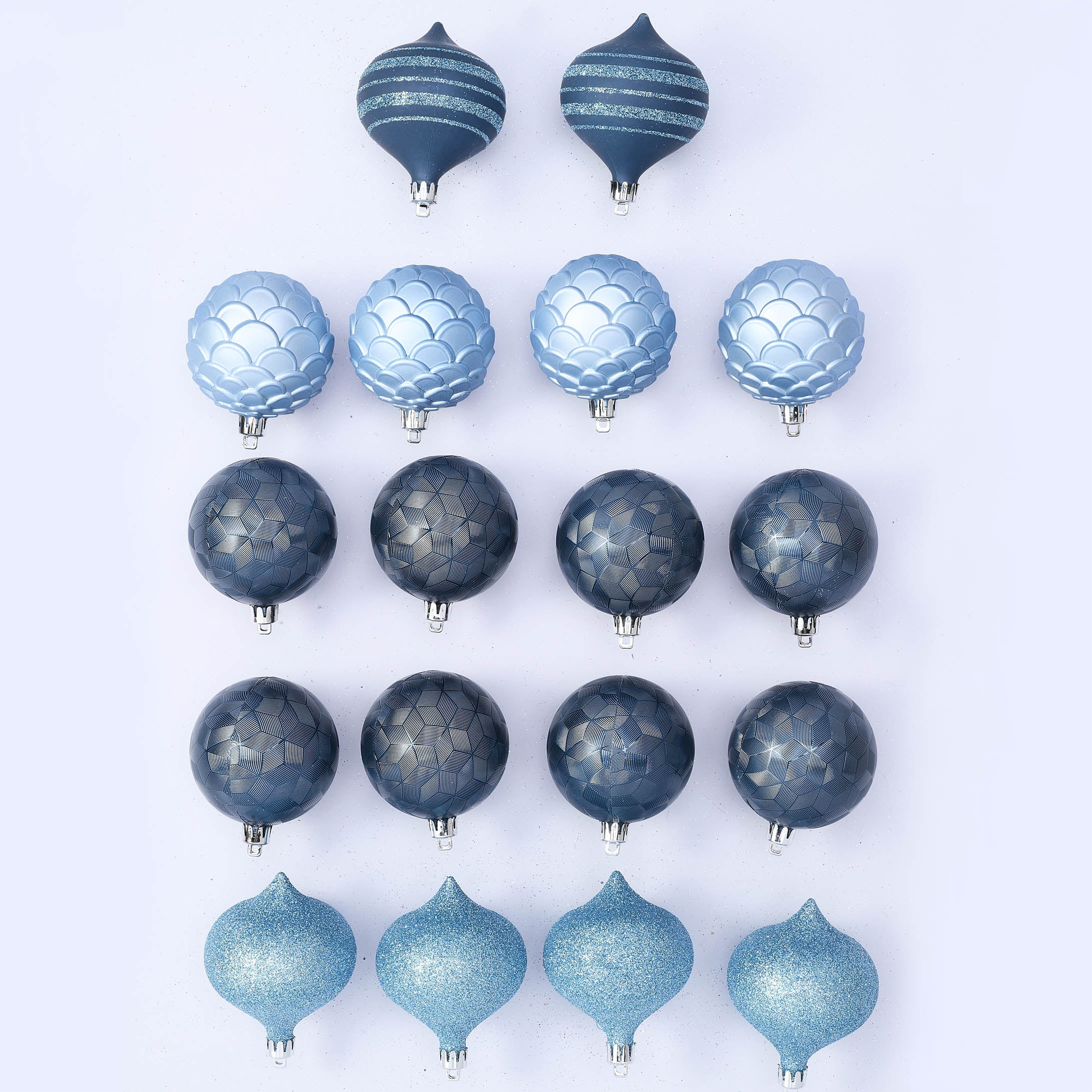 Holiday Time 70 mm Onion-shaped Christmas Shatterproof Ornaments, Light Slate Blue & Dark Slate B... | Walmart (US)
