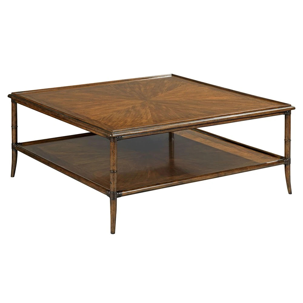 Linwood Updated Traditional Hazelnut Wood Square Cocktail Table | Kathy Kuo Home