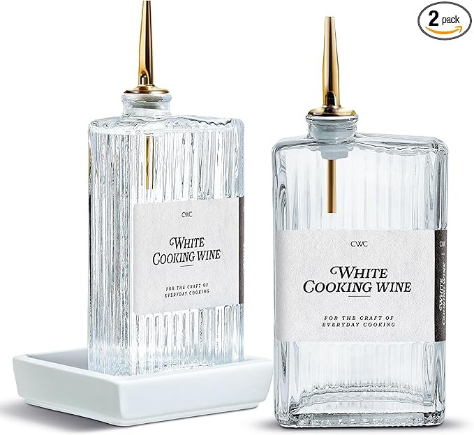 COOK WITH COLOR Olive Oil Dispenser Bottle - 2 Pk Glass Oil Dispenser for Kitchen - Condiment, Co... | Amazon (US)