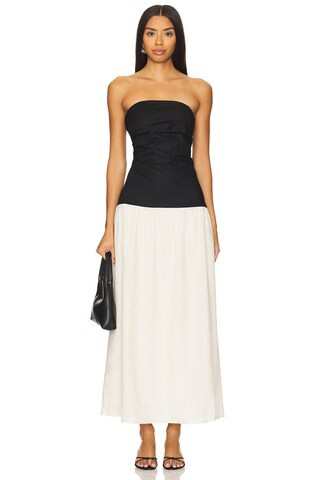 SNDYS Stella Maxi Dress in Cream & Black from Revolve.com | Revolve Clothing (Global)