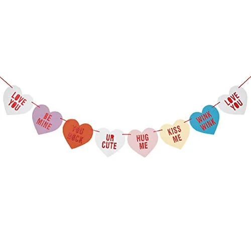 Valentines Conversation Candy Hearts Banner- Candy Heart Decorations, Conversation Heart Decor, V... | Walmart (US)