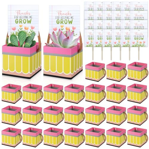 Moonld 24 Pcs Teacher Appreciation Gift Succulents Wraps Paper Bags Pencil Succulent Wrap Bags Succulent Gift Box for Pot for Succulent Party Favors Teacher Appreciation Gifts Graduation Gifts | Amazon (US)