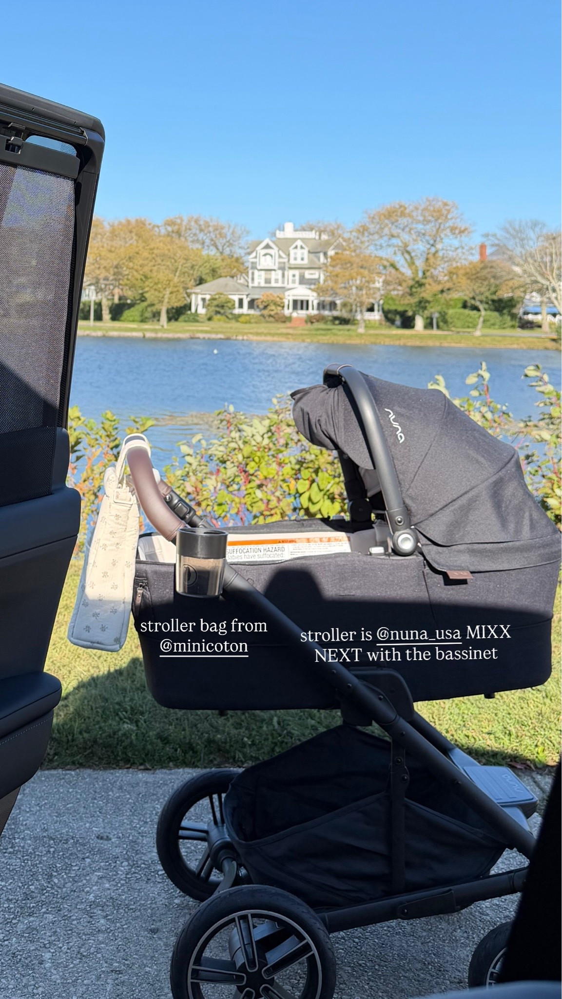 [10/12/26] stroller is the MIXX™ Next & PIPA™ Aire RX (biscotti) paired with the Nuna MIXX series Bassinet (chocolate/caviar) and the Demi cup holder attachment. Stroller bag is from MiniCoton, unfortunately not linkable! Linking some 100% cute options from other brands!