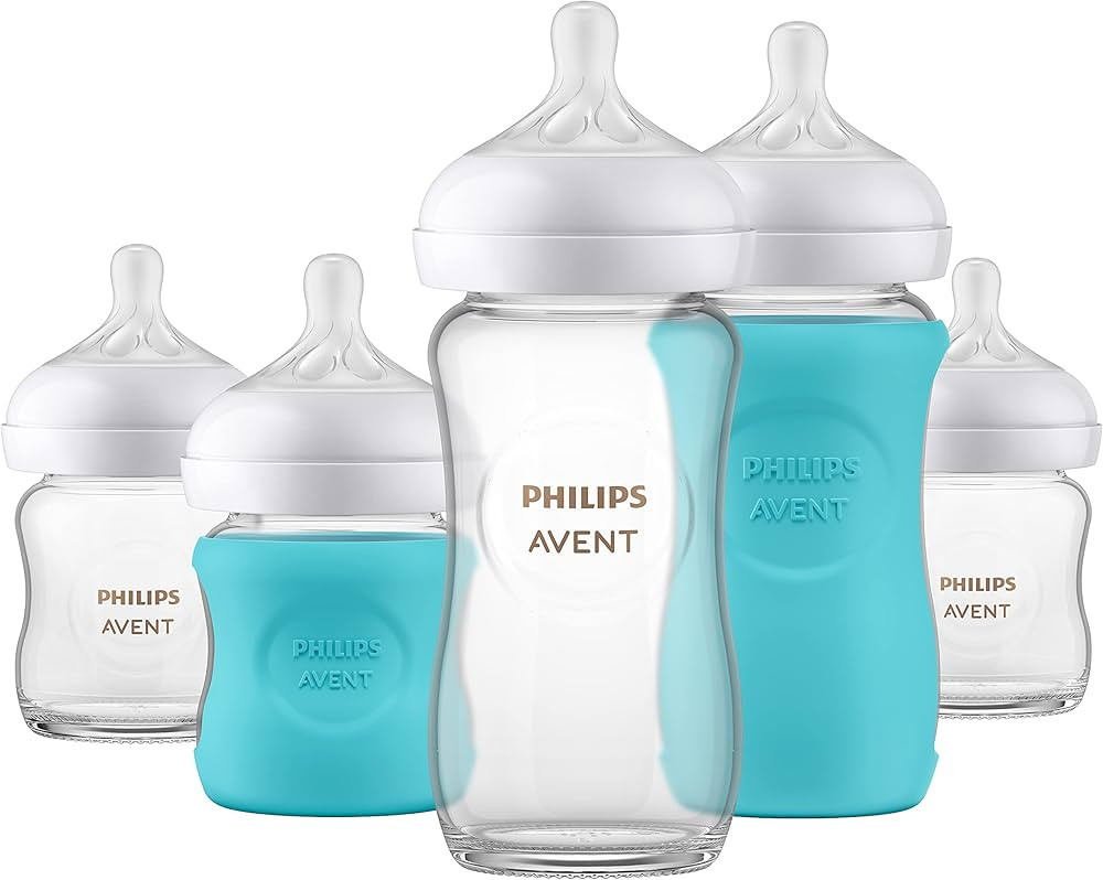 Philips AVENT Glass Natural Bottle with Natural Response Nipple, Baby Gift Set, SCD858/01 | Amazon (US)