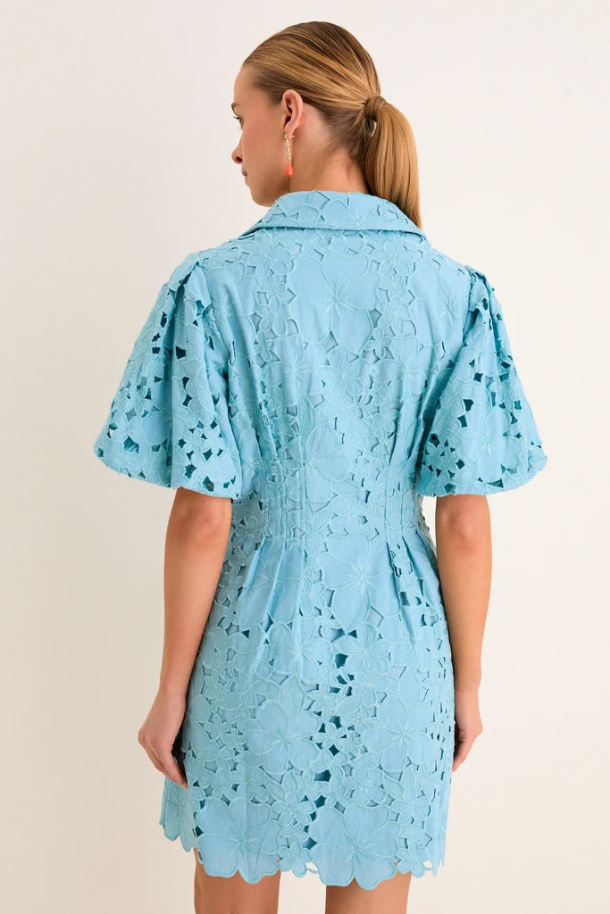 Cameo Blue Eyelet Mini Delaney Dress | Tuckernuck (US)