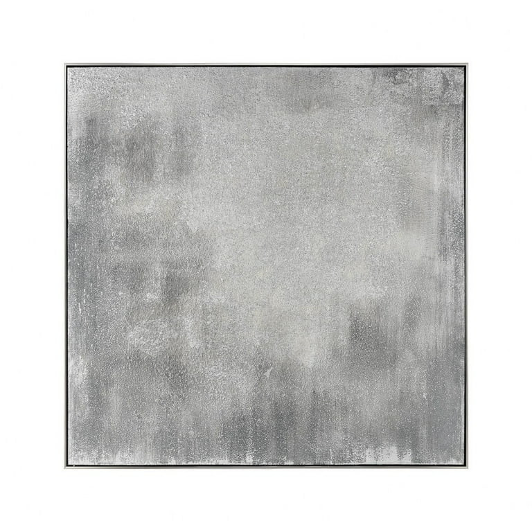Grey & White Canvas Made Of Stretched Canvas in White Grey Color Square Framed Art Of Abstract   ... | Walmart (US)