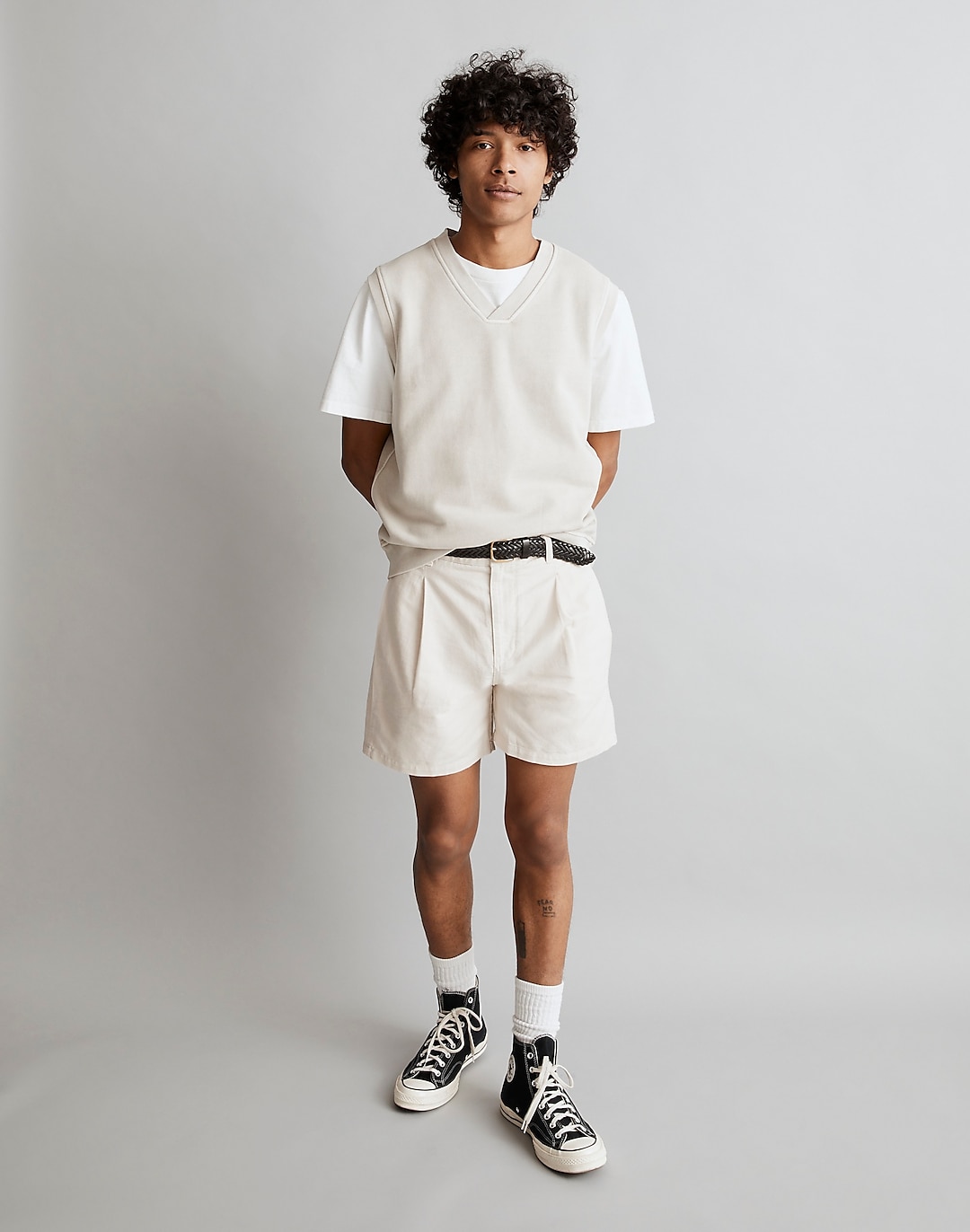 Pleated Cotton-Linen Shorts | Madewell