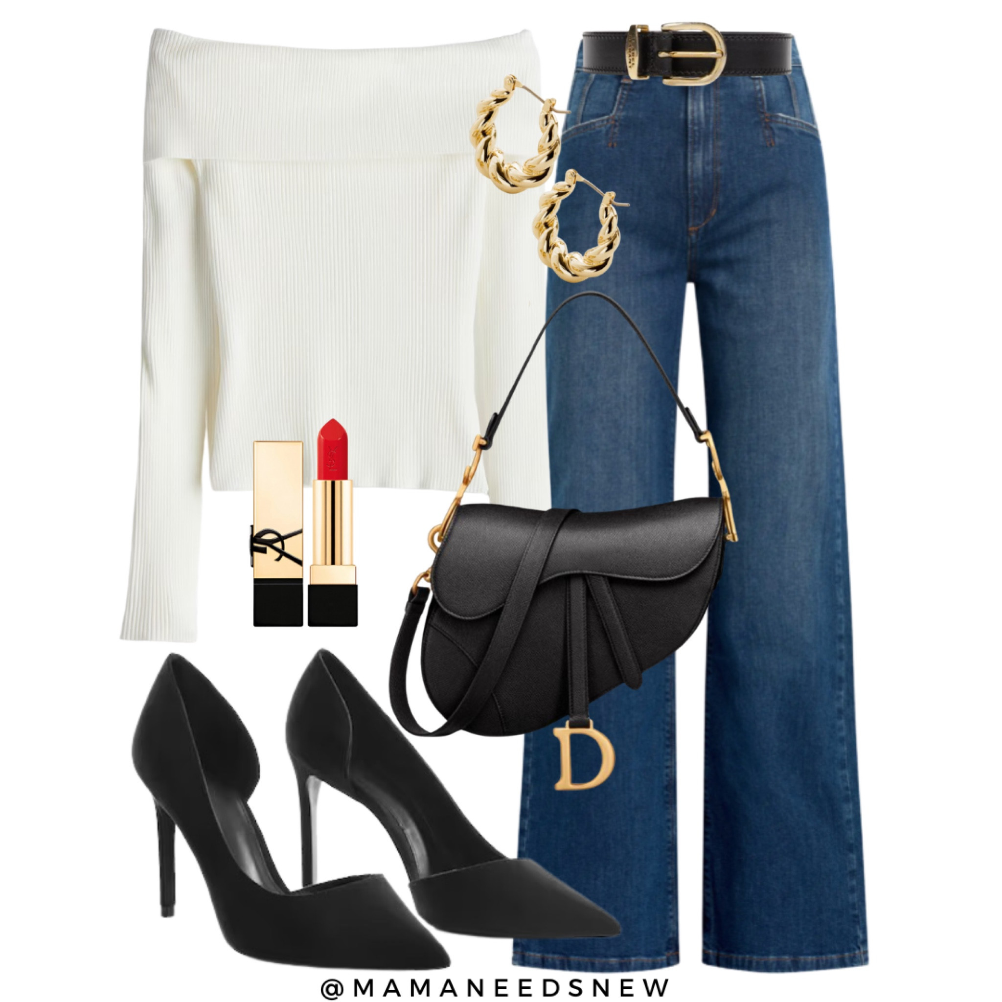 Off the shoulder top with jeans and heels for date night 🤍

#LTKSeasonal #LTKFindsUnder100 #LTKItBag