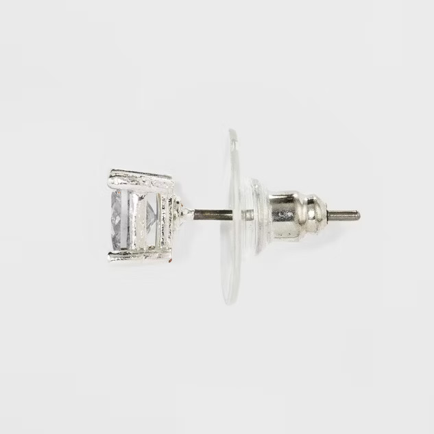 Women's Fashion Trio Crystal Round Stud Earring Set 3pc  - A New Day™ Silver | Target