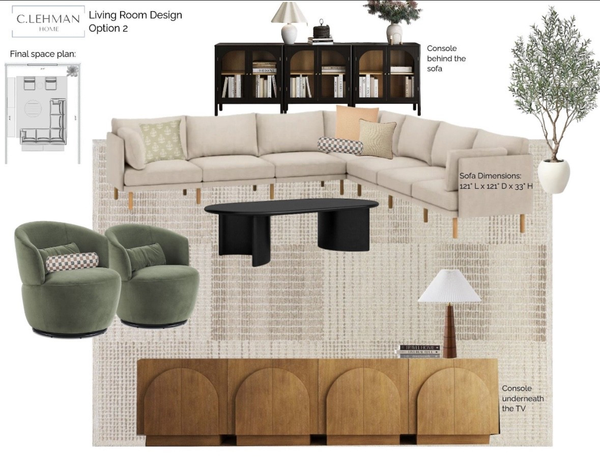 Recently finished a client’s living room design and this is the option they didn’t go with, but I still love it so sharing sources with all of you. It’s a warm transitional design that leans a little more modern.

#LTKHome #LTKFamily #LTKStyleTip