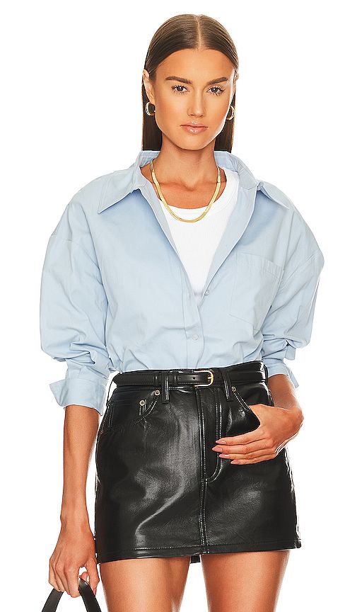 ANINE BING Mika Shirt in Baby Blue. - size XS (also in S) | Revolve Clothing (Global)