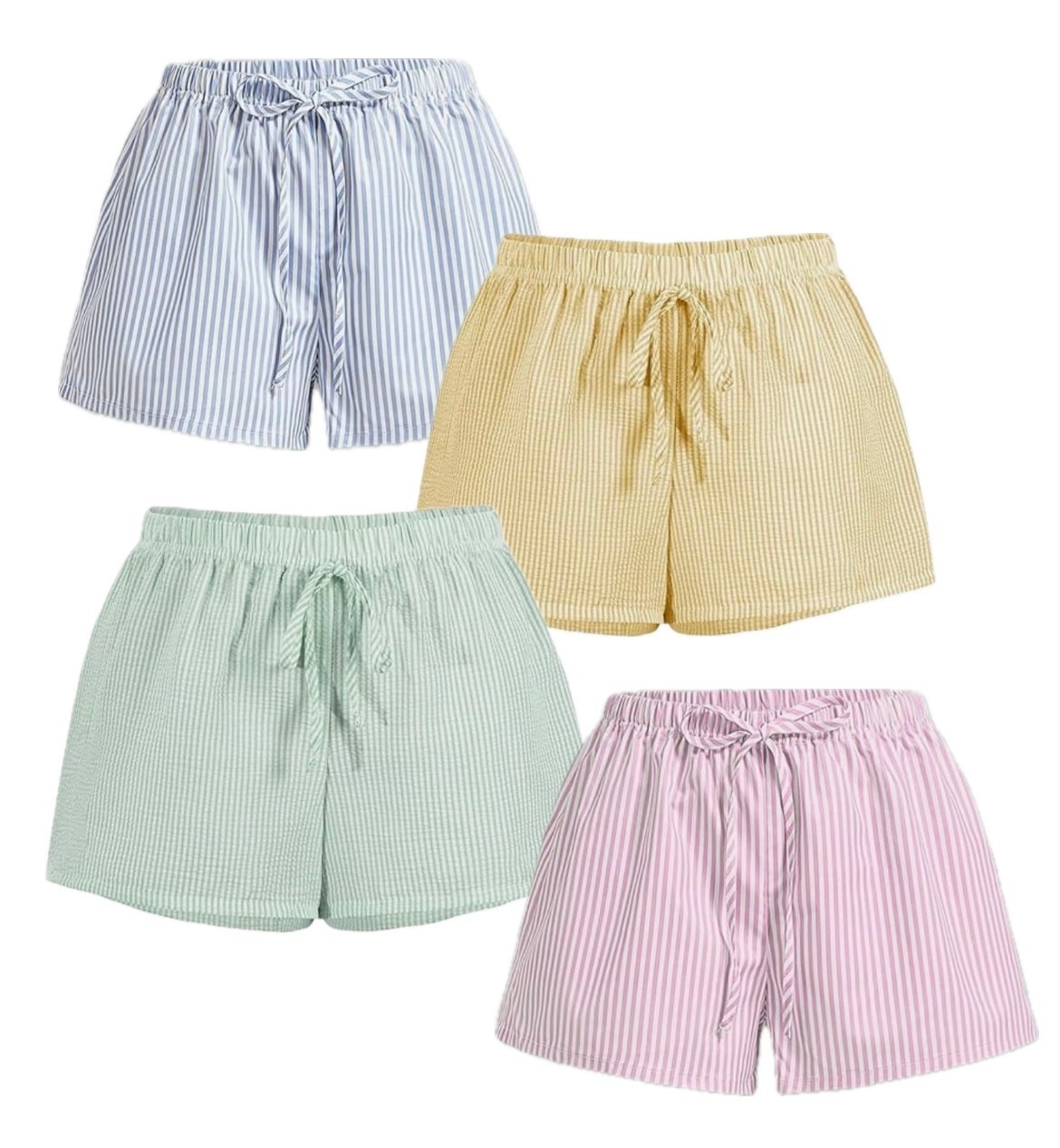 Seersucker 💛💚🩵🩷
… is always a yes for me! Cute little boxer vibe shorts, I love the color options! 

