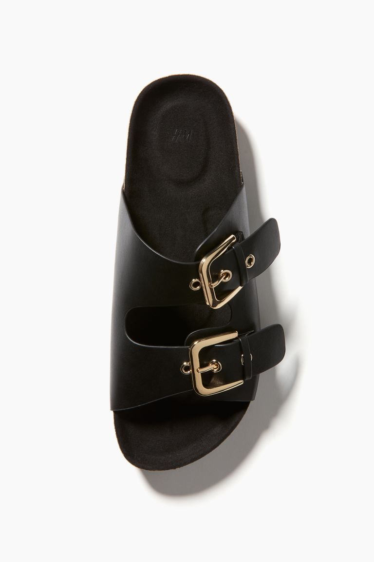 Two-strap Slides - Black - Ladies | H&M US | H&M (US + CA)