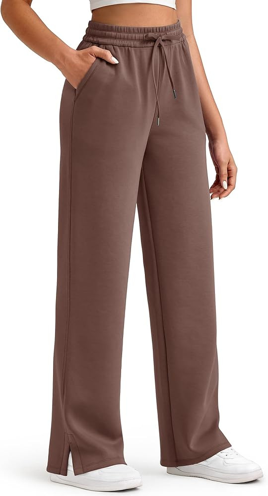 G4Free Smoofit Modal Soft Women's Wide Leg Sweatpants High Waisted Drawstring Side Slit Casual Lo... | Amazon (US)