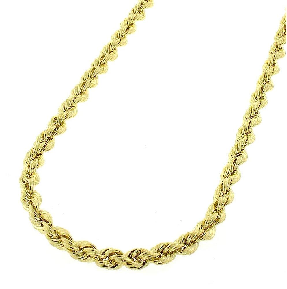 10K Gold 2MM 3MM 4MM Diamond Cut Rope Chain Necklace for Men and Women- Braided Twist Chain Neckl... | Amazon (US)