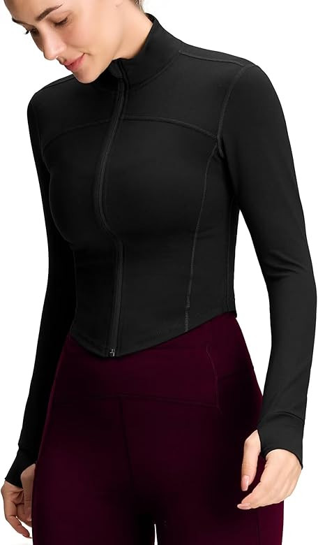 QUEENIEKE Womens Running Jackets Athletic Workout Scrub Jacket Track Full Zip Up Gym for Women Yo... | Amazon (US)